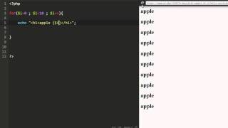 peep the PHP coding screen (Two variables in for)