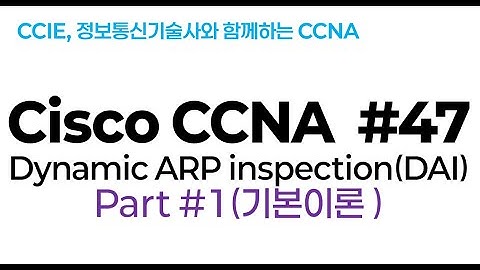 시스코(Cisco) CCNA #47(DAI:Dynamic ARP inspection ) part#1(기본 이론)