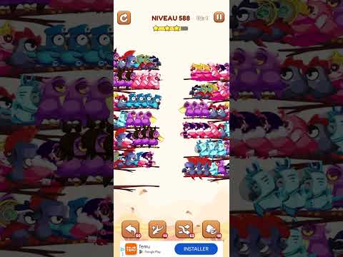 bird sort 2 color puzzle solution niveau 588 #games #gaming #puzzle #puzzlegame #androidgames