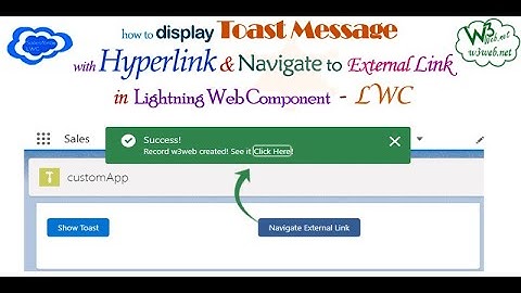 how to display toast message with hyperlink & navigate to external URL in Salesforce LWC