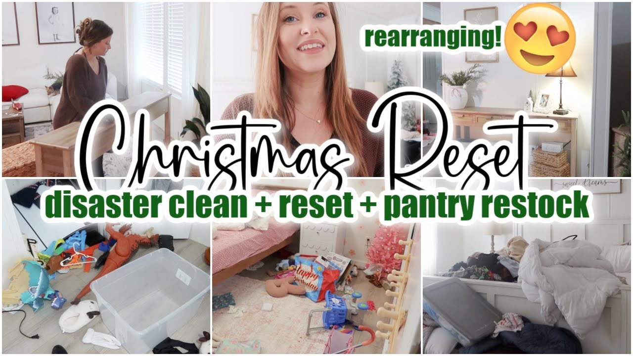 ✨Christmas Sunday Reset Clean With me + pantry restock • cleaning motivation