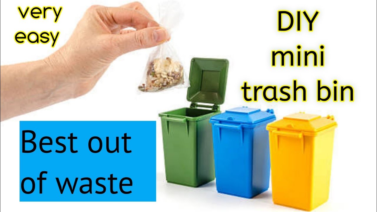 Diy mini trash bin, DIY mini dustbin, Best out of waste craft