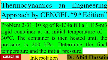 Find final Temperature and P1 |Problem3-31|ThermodynamicsAn Engineering ApproachbyCENGEL9thEdition