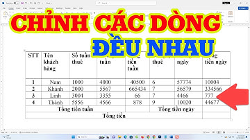 Cách Chỉnh Các Dòng Bằng Nhau Trong Bảng Word