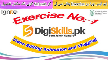 DigiSkills Video Editing Animation and Vlogging Exercise No 1 | DigiSkills Hand Exercise No 1