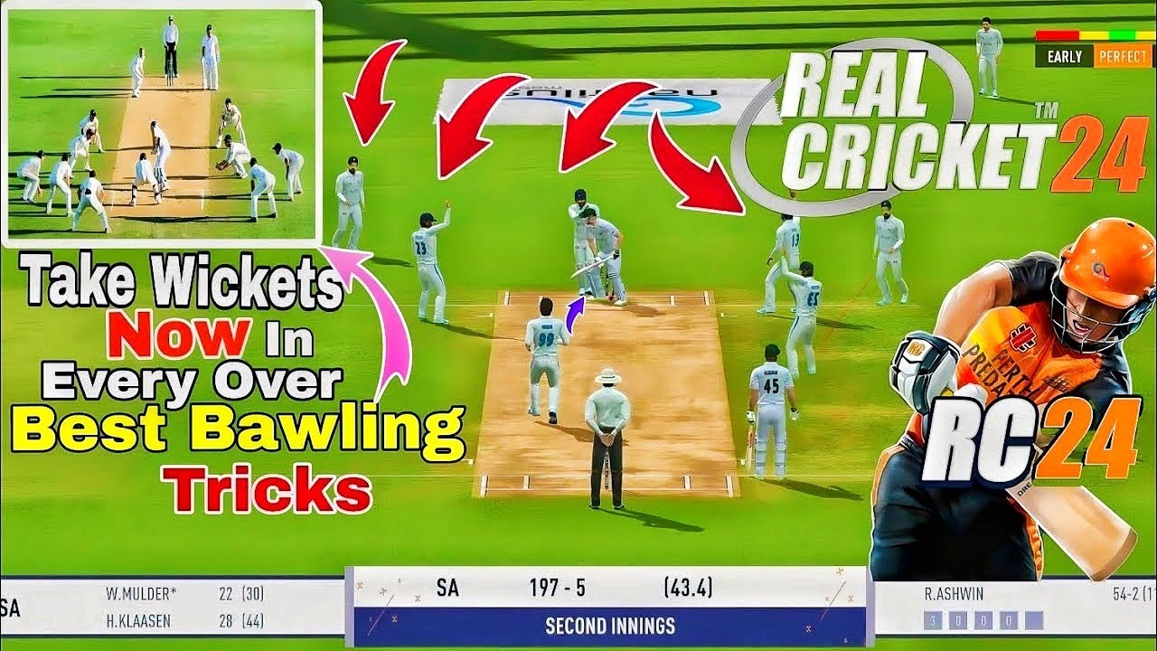 REAL CRICKET 24 Bawling Tips and Tricks💯💫 How to Take Wickets 🤯 In Real ...