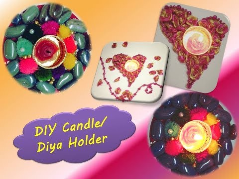 DIY Candle holders/ Candle holder decoration ideas/Diwali Decoration (#3)