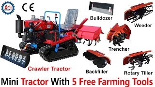 Affordable Mini Crawler Tractor With 5 Free Farming Tools