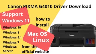 Canon PIXMA G4010 Driver Download and Setup Windows 11 Windows 10, Mac 14, Mac 15