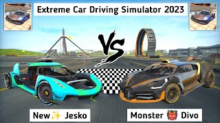 Extreme Car Driving Simulator 2023 - New Koenigsegg Jesko vs Monster Bugatti Divo. Which is best?