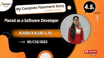 Placement Story of B.E graduated as Software Developer at Qspiders | Velachery.