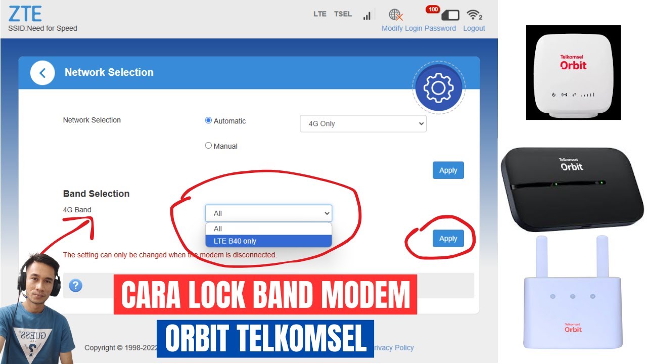 TUTOR LOCK BAND DI MODEM ORBIT TELKOMSEL - YouTube