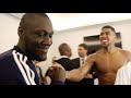 ANTHONY JOSHUA & STORMZY DISCUSS WHYTE KO, RING INVASION & NO HAND SHAKES  *EXCLUSIVE FOOTAGE*