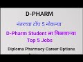 D-Pharm विद्यार्थ्यांसाठी मिळणाऱ्या टॉप नोकऱ्या | Top 5 Jobs after D-Pharm #pharmacist 