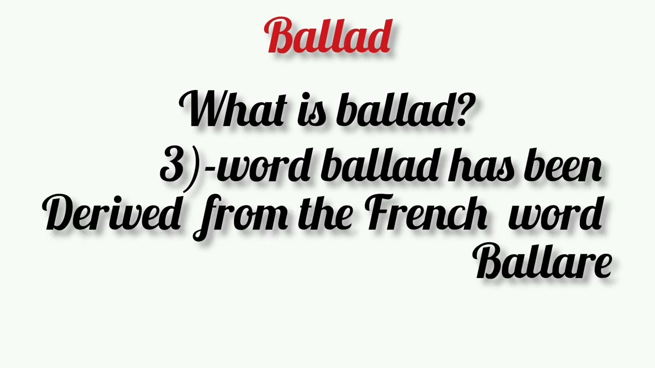 what is ballad in English literature 