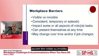 Hear From The Experts: Workplace Challenges & Accommodations When You Have MS (June 1, 2022) screenshot 2