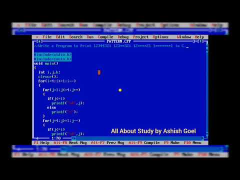 Write a program to print pattern 12344321 123**321 12****21 1******1 in C in Hindi with Simple Steps
