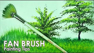 Acrylic Painting Lesson  How to Paint Grasses and Other Plants Using Fan Brush by JM Lisondra