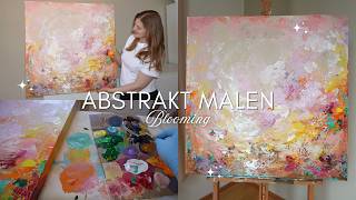 Abstract painting with acrylics 🌸 Delicate colors & fascinating textures