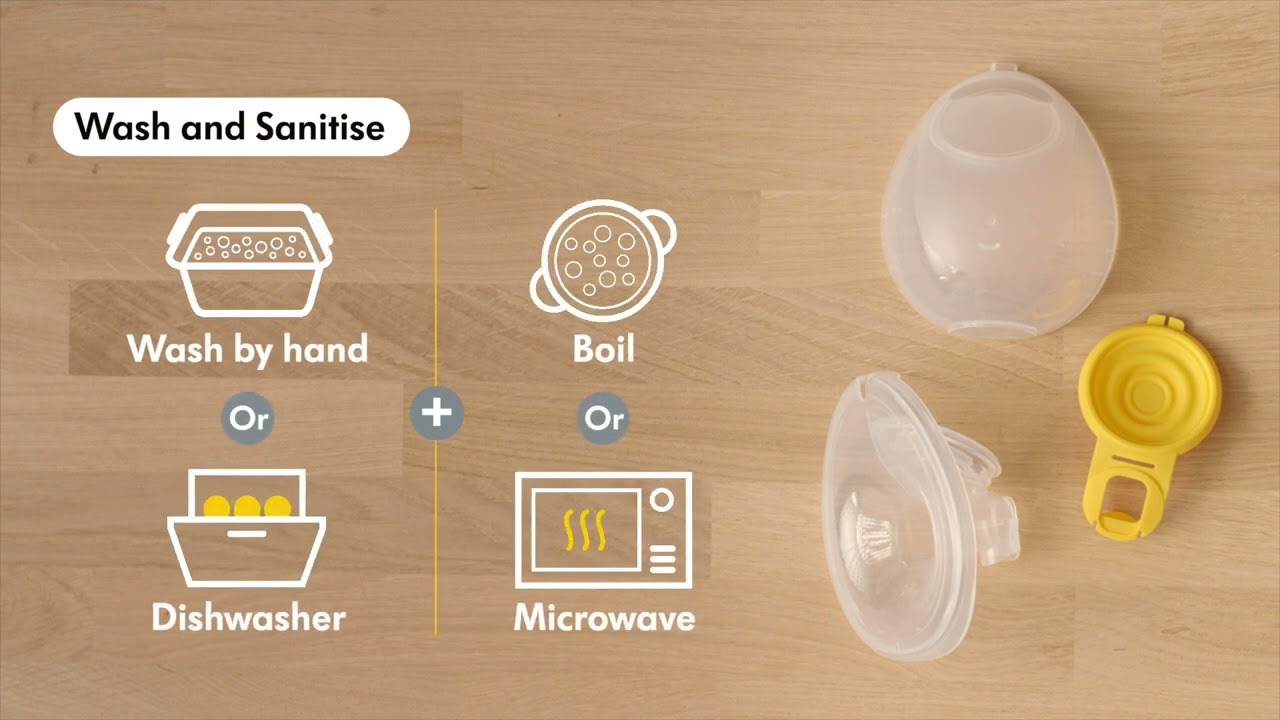 Freestyle™ Hands-free: How to clean the cups, Medela