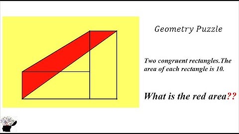 Two congruent rectangles. Red area shaded ?