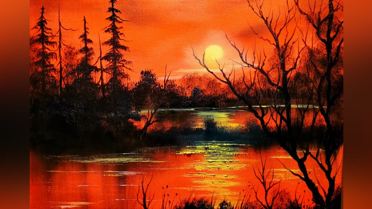 Beginner Sunset Painting in Oil | Landscape Tutorial - YouTube