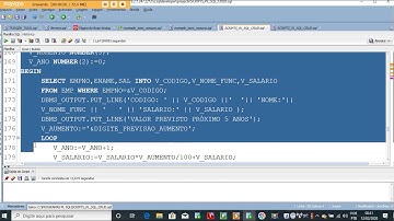 CURSO PL/SQL - VÍDEO 5 - ESTRUTURAS DE REPETIÇÃO - WHILE , LOOP , FOR