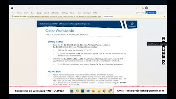 Illustrated Excel 365/2021 | Modules 1-4 SAM Capstone Project 1a | Cello Worldwide