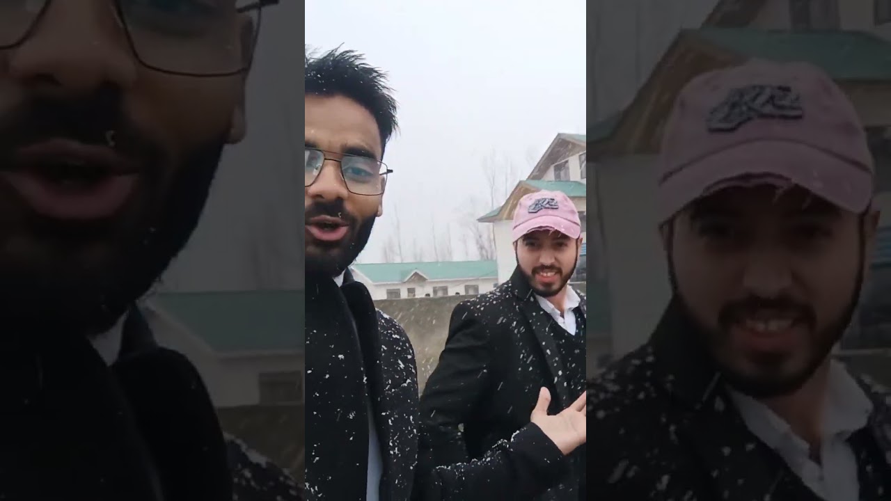 Fresh Snowfall in Kashmir 🌨️| Central University of Kashmir -2 degree🥶! Epic 1 #modassirvlog #vlog.