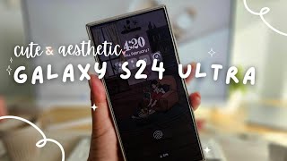 Samsung Galaxy S24 Ultra Aesthetic Unboxing & Setup ☁ Titanium Grey 512gb