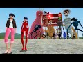 MIRACULOUS LADYBUG VS TREVOR HENDERSON CREATURES!! Garry's Mod Sandbox