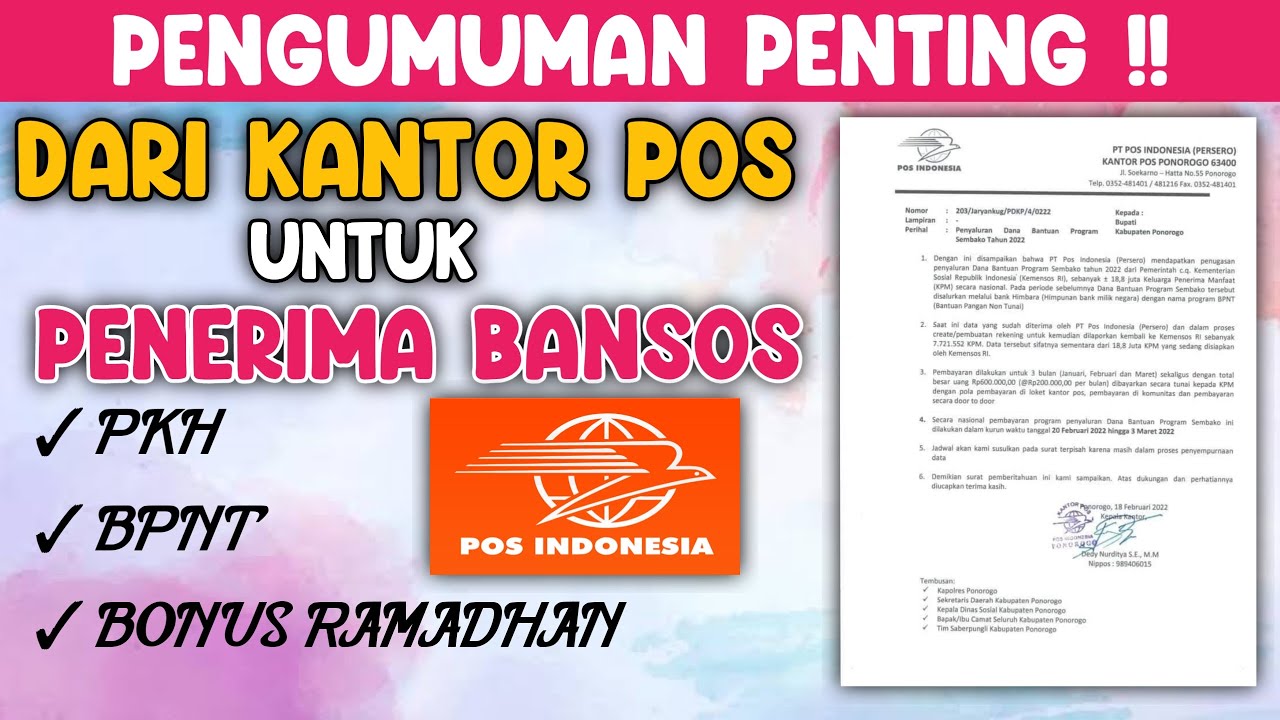 Pengumuman Penting dari Kantor Pos untuk Penerima Bansos PKH, BPNT ...