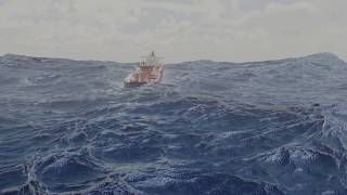 Blender Amazing 3D Scene Simulation Detailed Realistic Ship On An Ocean