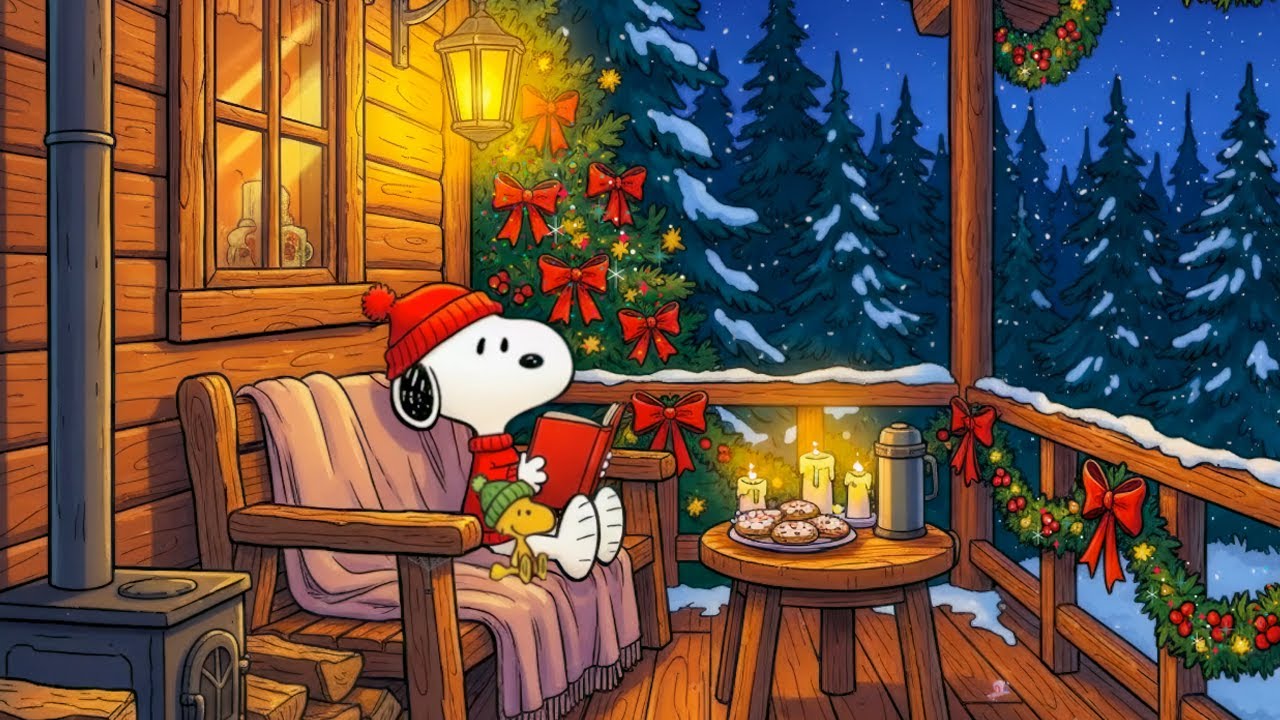 ☃️ Snoopy Reading in Winter Silence 📚 Soft Lofi Music ❄️ Calm & Cozy Vibes