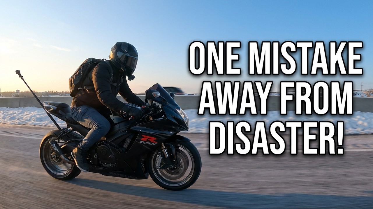 First Motorcycle Ice Ride - One Mistake Away From Disaster!