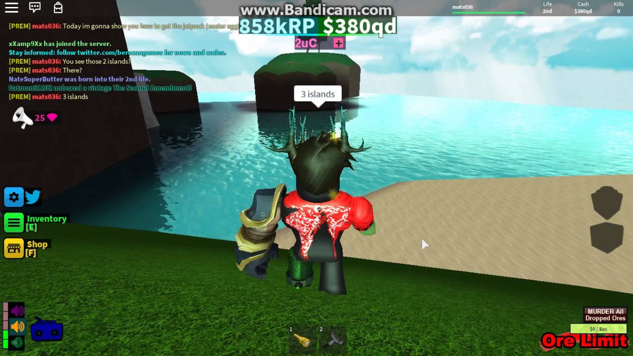 Jetpack Easter Egg In Miners Haven Roblox Youtube - roblox miners haven easter egg