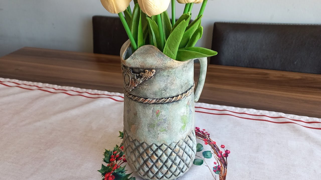 Cam Sürahinin Muhteşem Dönüşümü 😍 Kullanılmayan Eşyaları Boyama Zamanı