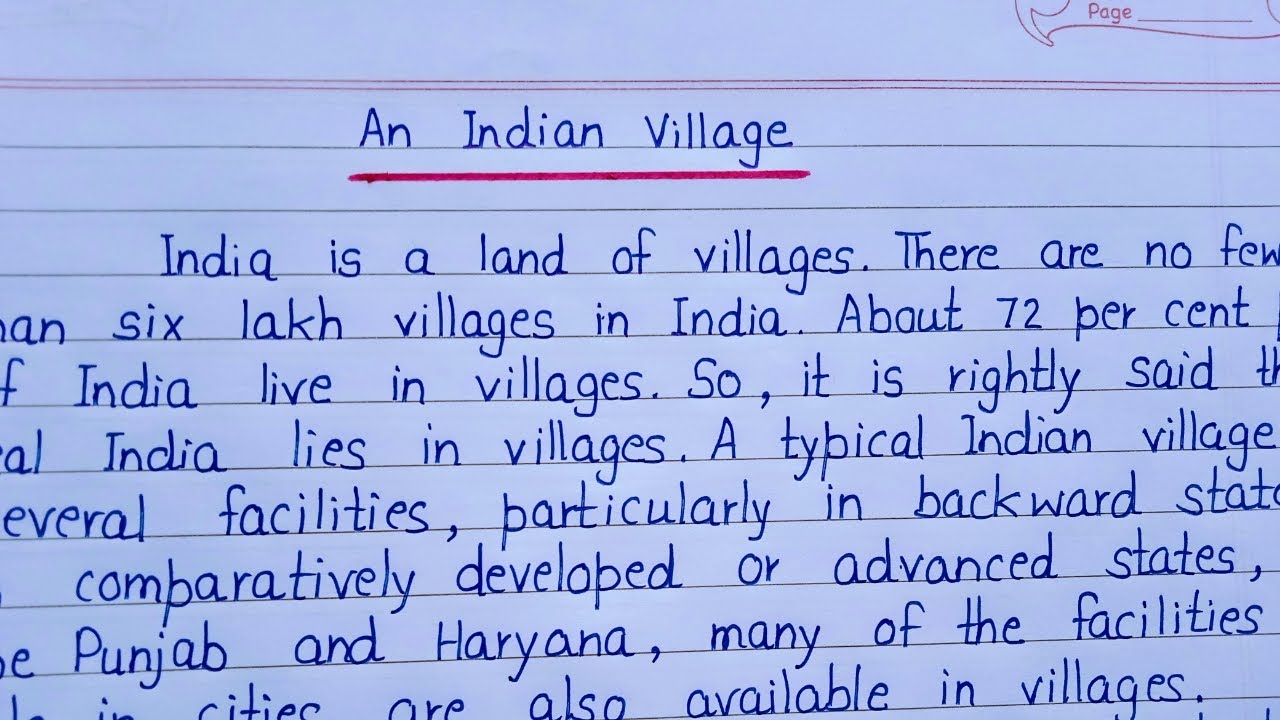 Essay on An Indian Village in English Paragraph on An Indian Village