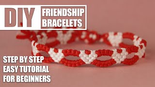 Love Heart Valentinesday Friendship Bracelets Step by Step Tutorial | Easy Tutorial for Beginner
