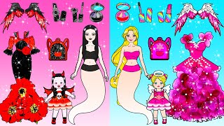 Barbie Rosa Y Negra Madre Hija Red School Supplies Ghost Makeover Contest Manualidades De Papel DIY