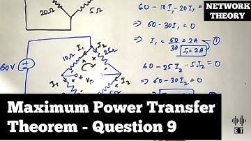 Maximum Power Transfer Theorem | Question 9 | Network Theorems | Network Theory