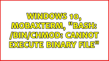 Windows 10, MobaXterm, "bash: /bin/chmod: cannot execute binary file" (2 Solutions!!)