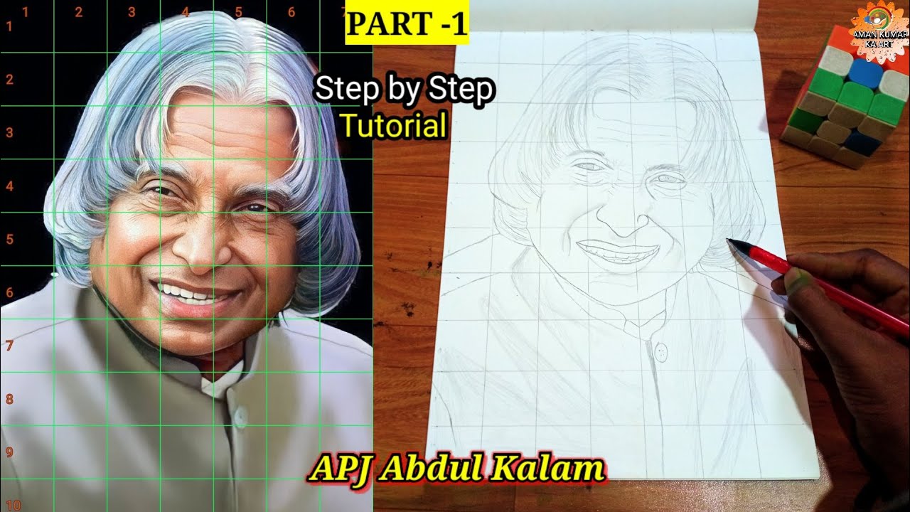 How to draw Apj abdul kalam sir drawing easily| How to draw kalam sir  drawing step by step| #drawing - YouTube