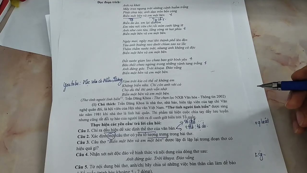 Kĩ năng đọc hiểu thơ.