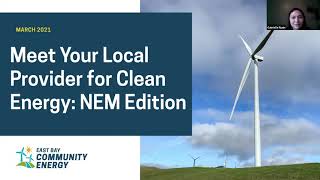 Introduction to EBCE for Solar Net Energy Metering Customers