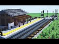 【マイクラ】踏切と田舎駅の作り方 / チュートリアル【乗り物】[Minecraft Tutorial] Small Station / How To Build a Station