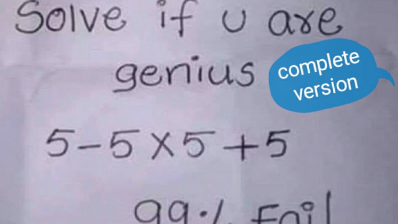 Can You Answer This Correctly 5 5 5 5 Viral Math Pemdas Or Order Of Operation Complete Version Youtube Can You Answer This Correctly 5 5 5 5 Viral Math Pemdas Or Order Of Operation Complete Version Youtube