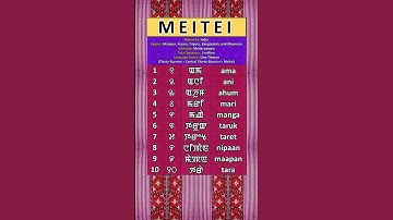 NUMBERS IN THE MEITEI/MANIPURI LANGUAGE