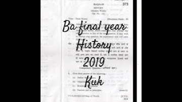#bafinalyear #history #2019 #kuk #oldquestionpapers #shortsvideo #viral #trending #comment #like
