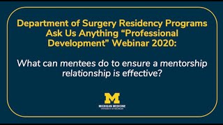 "Professional Development" Ask Us Anything: Effective Mentorship